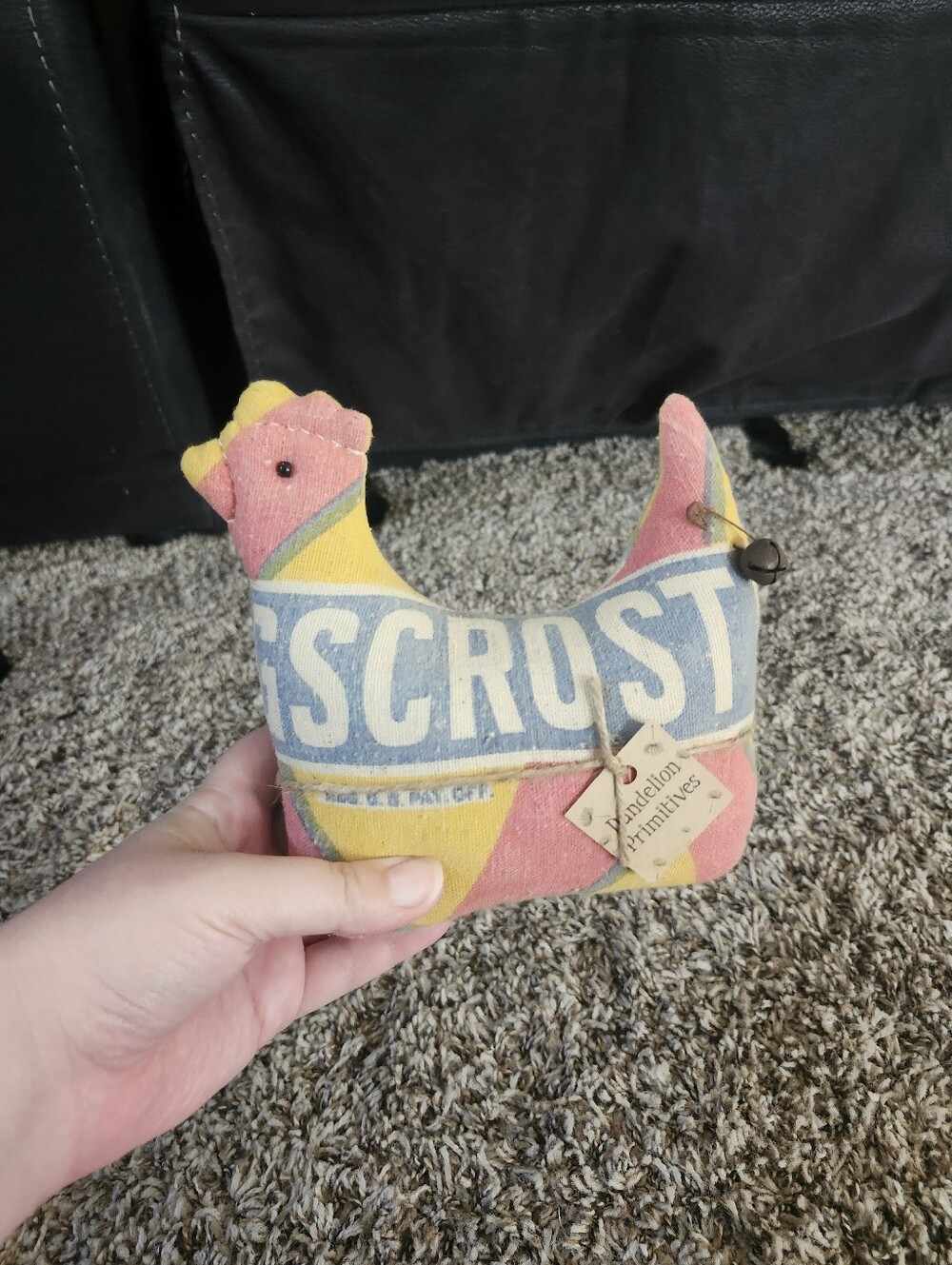 Pink, Yellow & Blue Fabric Chicken Plush
